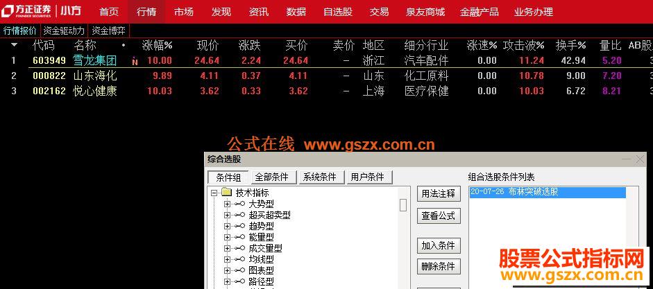 通达信布林出轨涨停选股,选出即将涨停股票公式选股测试图